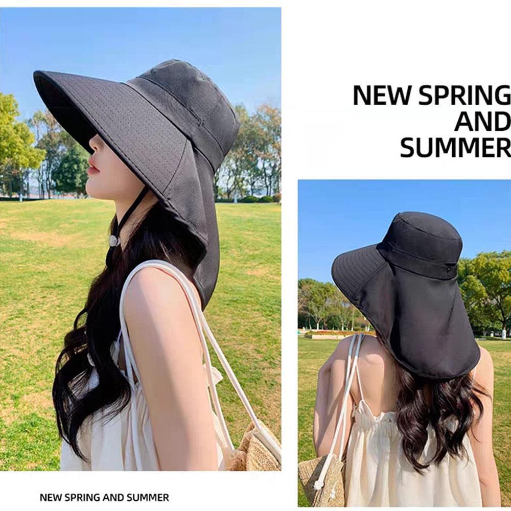 Sunscreen Cap Ponytail Travel Fisherman Hat Wide Brim Sun Hat with Neck Flap Outdoor UV Anti Neck Protection Sun Visors Sunscreen Cap Ponytail Travel Fisherman Hat Wide Brim Sun Hat with Neck Flap Outdoor UV Anti Neck Protection Sun Visors
