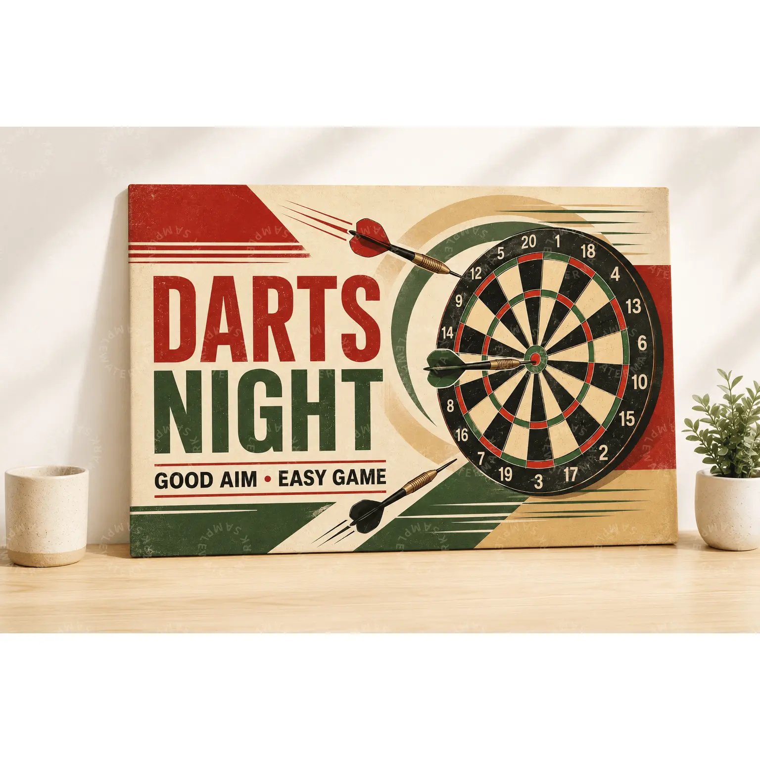 Darts Night Canvas Poster, Vintage Dartboard Wall Art, Retro Game Room Decor, Man Cave Bar Wall Decor, Sports Pub Aesthetic Poster, Basement Bedroom Office Wall Art, Gift for Darts Lovers