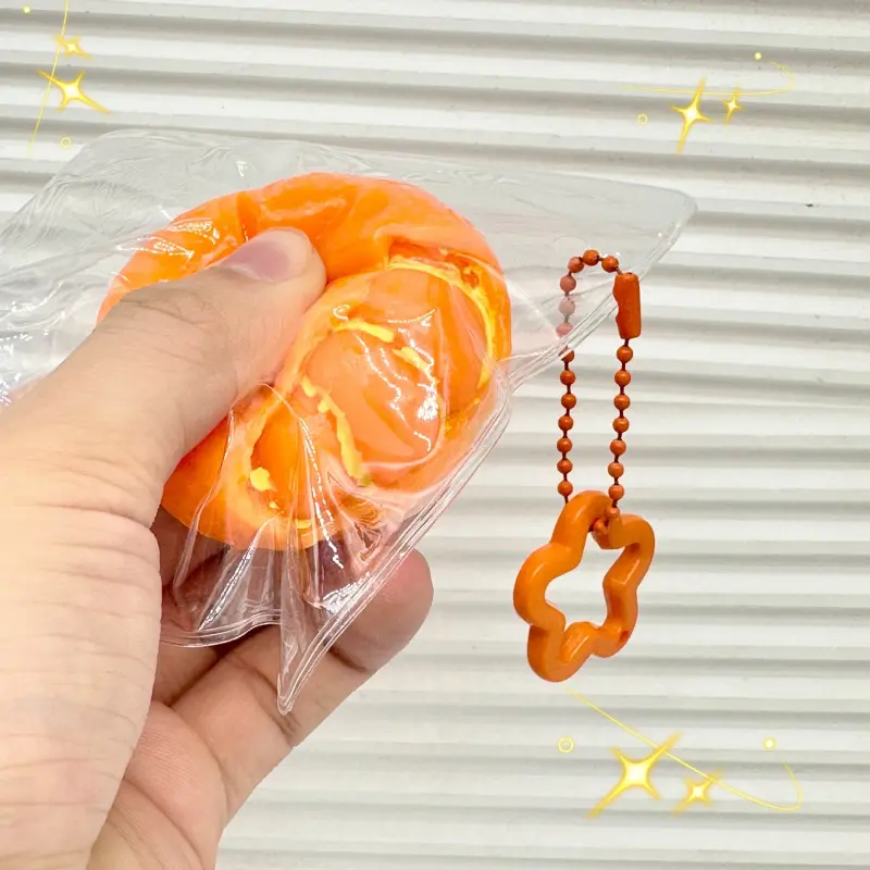 Peelable orange-shaped squishy toy-Fingertip toys to relieve anxiety, Stress Relief Squishies, portable relaxation items, transparent design, suitable for office or school use. A must-have gift for children and friends.