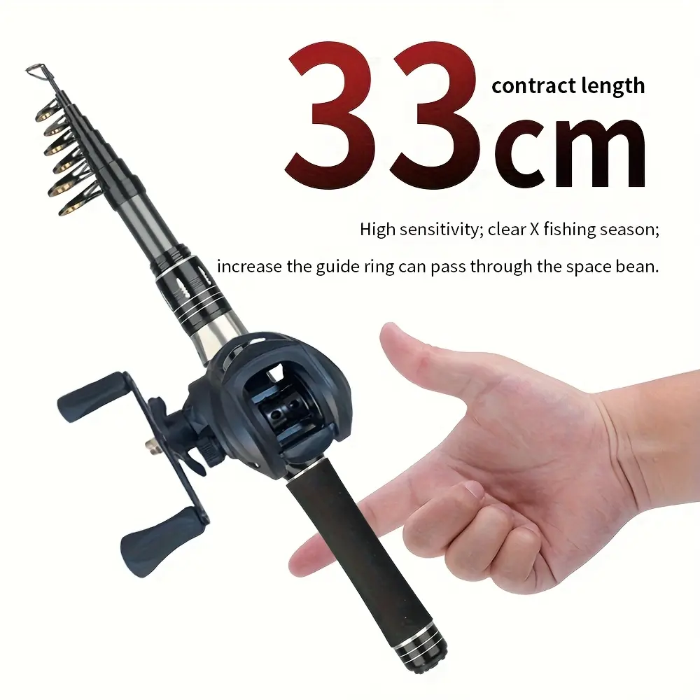 （Fishing Gift Pack Giveaway ）59.06/70.87/82.68/94.49inch Ultra-durable Long-range Fishing Rod Set - Telescopic Portable Hard Carbon Sea Fishing Rod, High Speed Ratio 7.2:1 Baitcasting Wheel Combo- Suitable for Mobile Sea Fishing Scenes