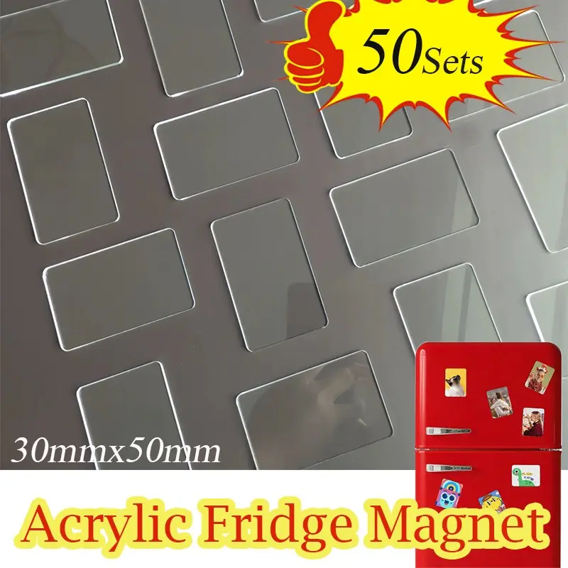DIY Acrylic Magnet Kit, Acrylic Fridge Magnet, 9-50 Set, 5x3cm 3mm Rectangle, Custom Photos & Postcards, Home Decoration, Handmade Crafts, Refrigerator Magnets