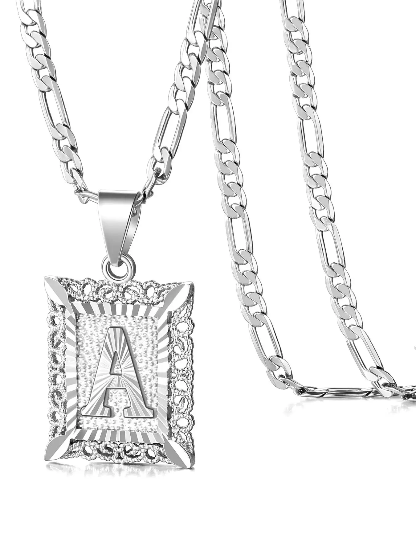 Letter A-Z Pendant Necklace for Women & Men, Punk Style Stainless Steel Jewelry for Party, Daily Decor, Trendy All-match & Exquisite Jewelry for Birth