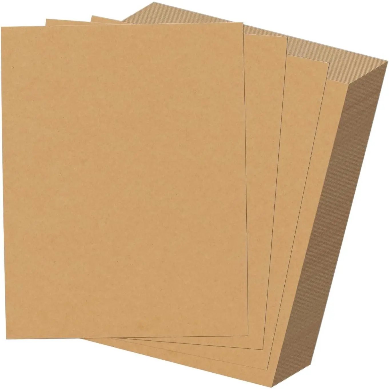 100 Pack 8.5x11 Chipboard Sheets, Kraft Cardboard for Shipping, Scrapbooking, DIY Crafts
