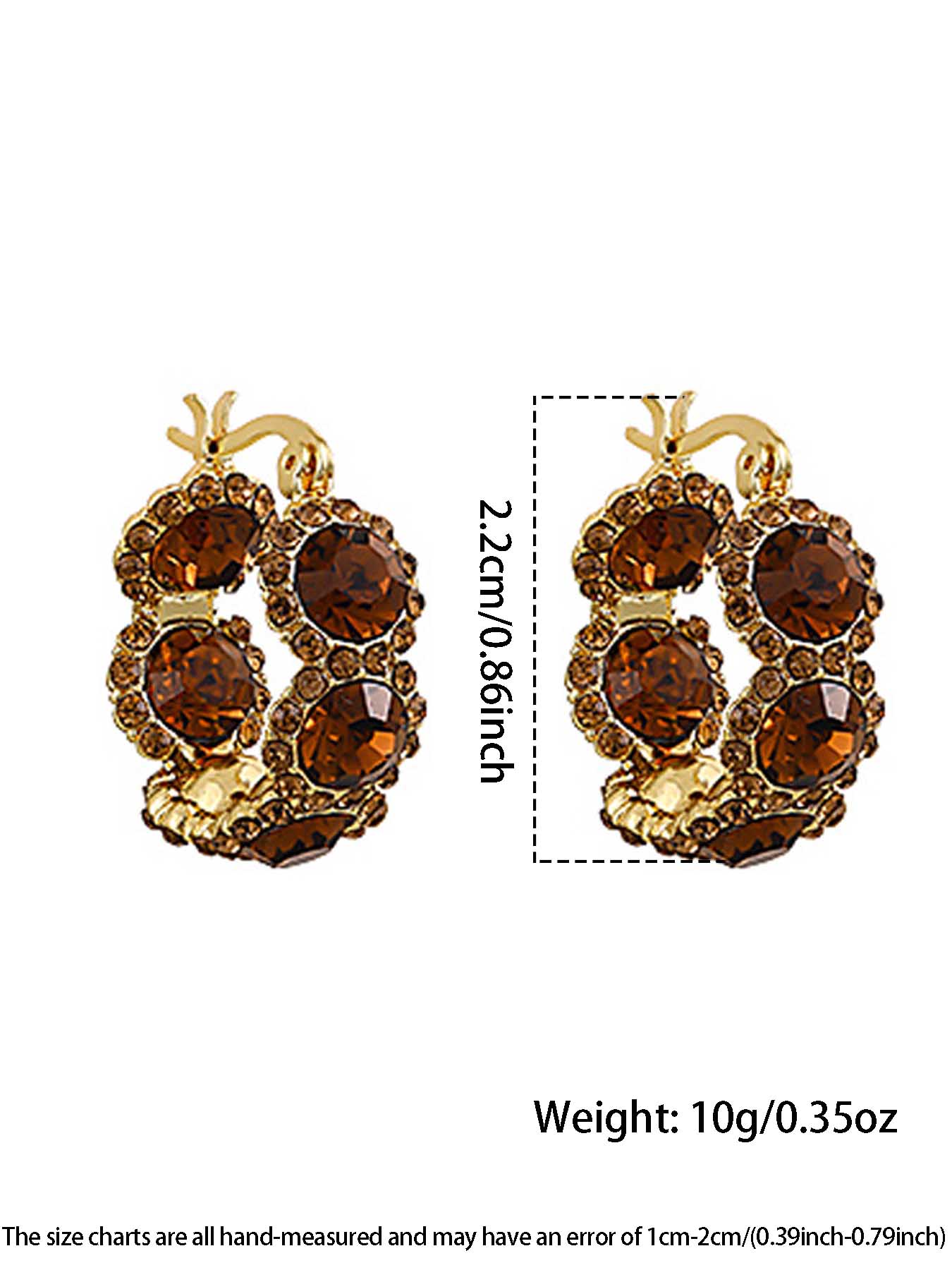 Fashionable Artificial Crystal Decorated Hoop Earrings, Lightweight Earring, Fashion Jewelry for Party, Daily Clothing Decor, Trendy All-match & Exquisite Jewelry for Birthday Gift