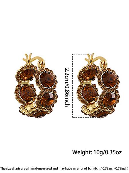 Fashionable Artificial Crystal Decorated Hoop Earrings, Lightweight Earring, Fashion Jewelry for Party, Daily Clothing Decor, Trendy All-match & Exquisite Jewelry for Birthday Gift