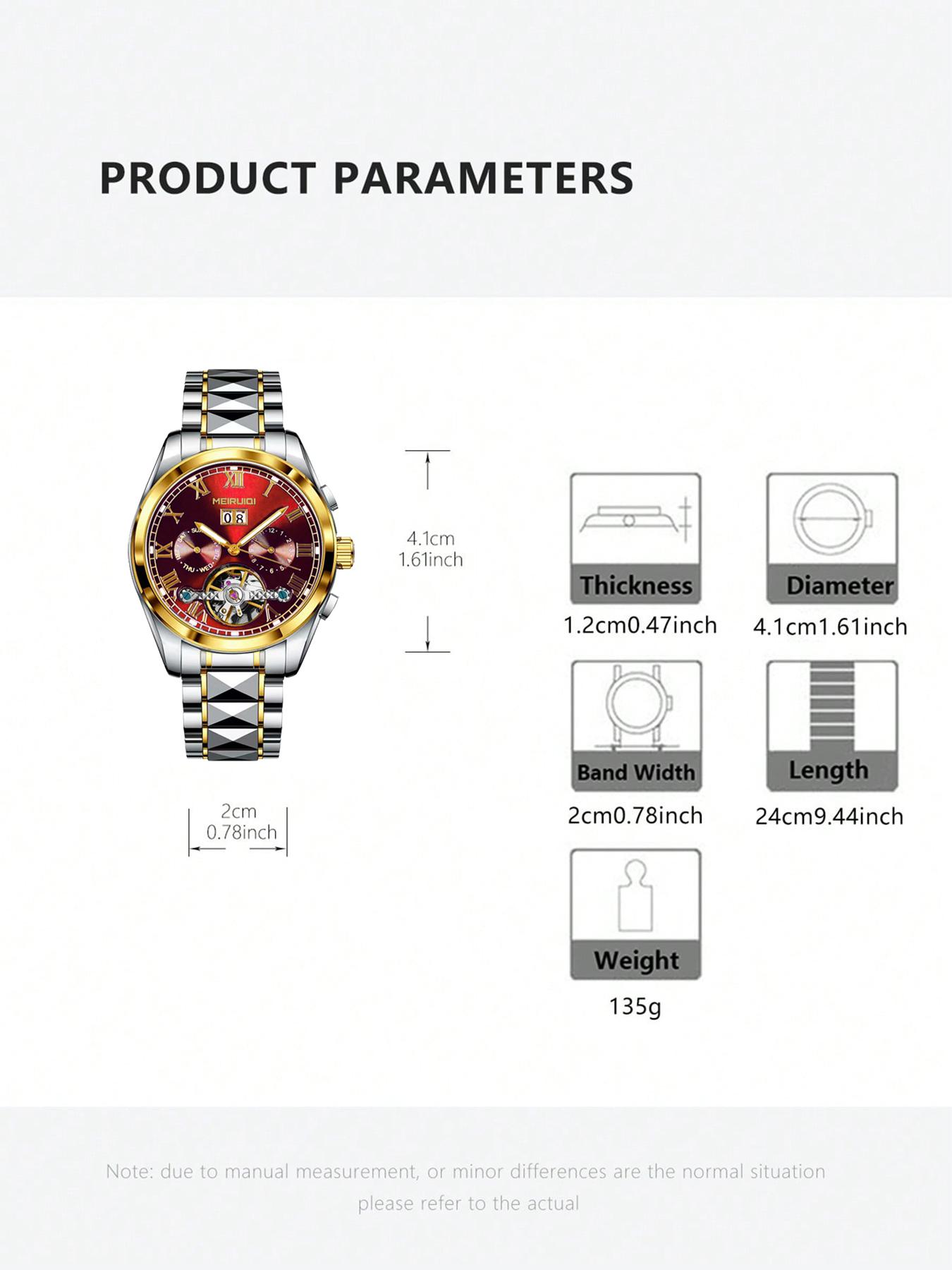 A Men's 2025 New Waterproof Luminous Hollow Advanced Multi functional Fully Automatic Mechanical Watch Luminous Fashionable Watch High End Watch