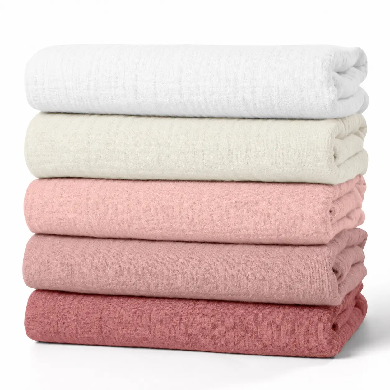 Muslin Receiving Blankets, Neutral Blanket Swaddling for Newborn Boys and Girls, 5 Pack Breathable and Skin-Friendly Swaddle Wrap for Infant Baby