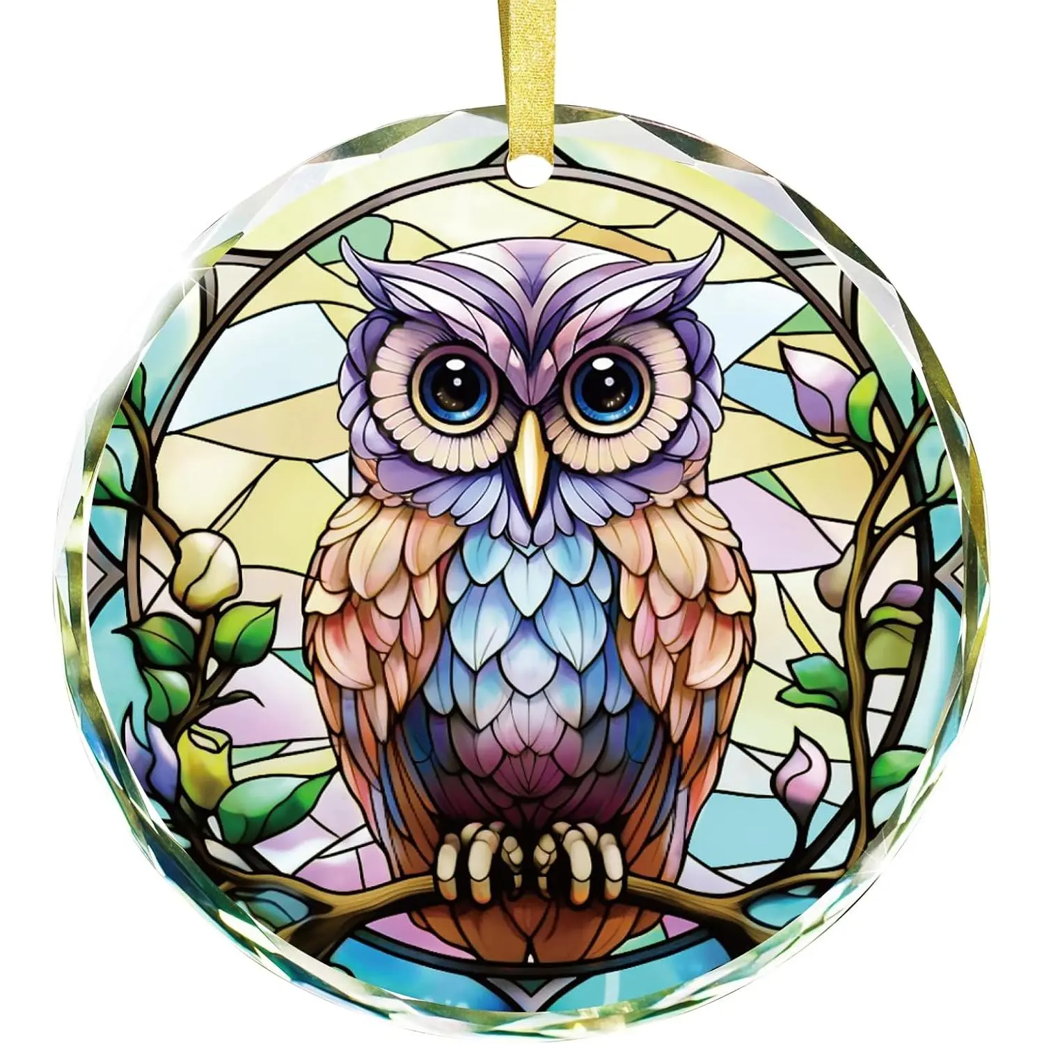 Owl Chritmas Ornaments for Women Stained Glass   Ornament for Xmas Tree Holiday Birthday Party Owl Gifts for Girls Teen Sister