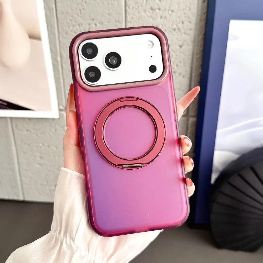 New premium model Matte Magnetic For Magsafe Phone Case For iPhone 18 17 16 15 Pro Max With 360° Bracket Stand Back Cover