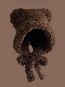 Cute Bear Ear Decor Beanie Hat, Knit Hat, Thickened Warm Hat for Fall & Winter, Fashion Accessories for Women & Men
