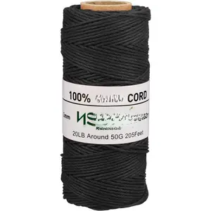 []   Rope  Cord for  Making, 1mm Macrame Cord, Bakers Twine 205 , 20LB (040 Black)