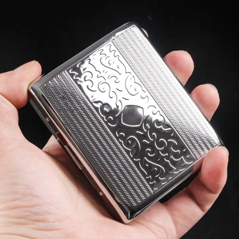 Retro Cigarette Case Victorian Style Metal Holder, Credit Card Holder Pocket, Large Wavy Pattern Rfid Protective Security Vintage Style Wallet, Durable Wallet