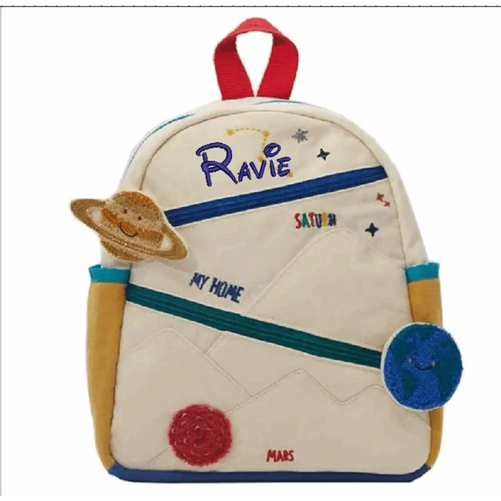 Personalized Embroidery Kids Space Backpack Astronaut Toddler Backpack Kids Planet Backpack Little Children Space Backpack Gift