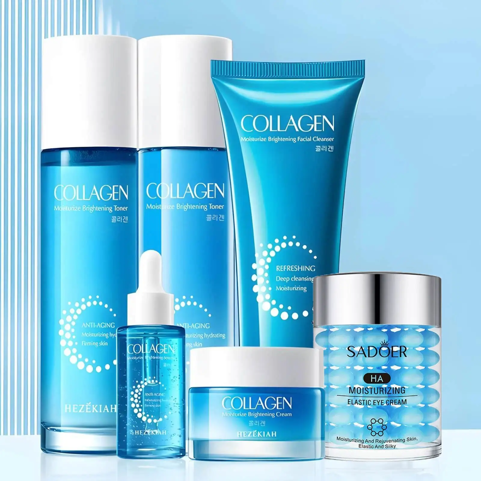 6-Piece Collagen Skin Care Kit, Beauty Sets, Moisturizing Revitalizing Brightening Kit, Anti-Aging Firming Glow-Up Set, Gifts for Women, Womens Gifts