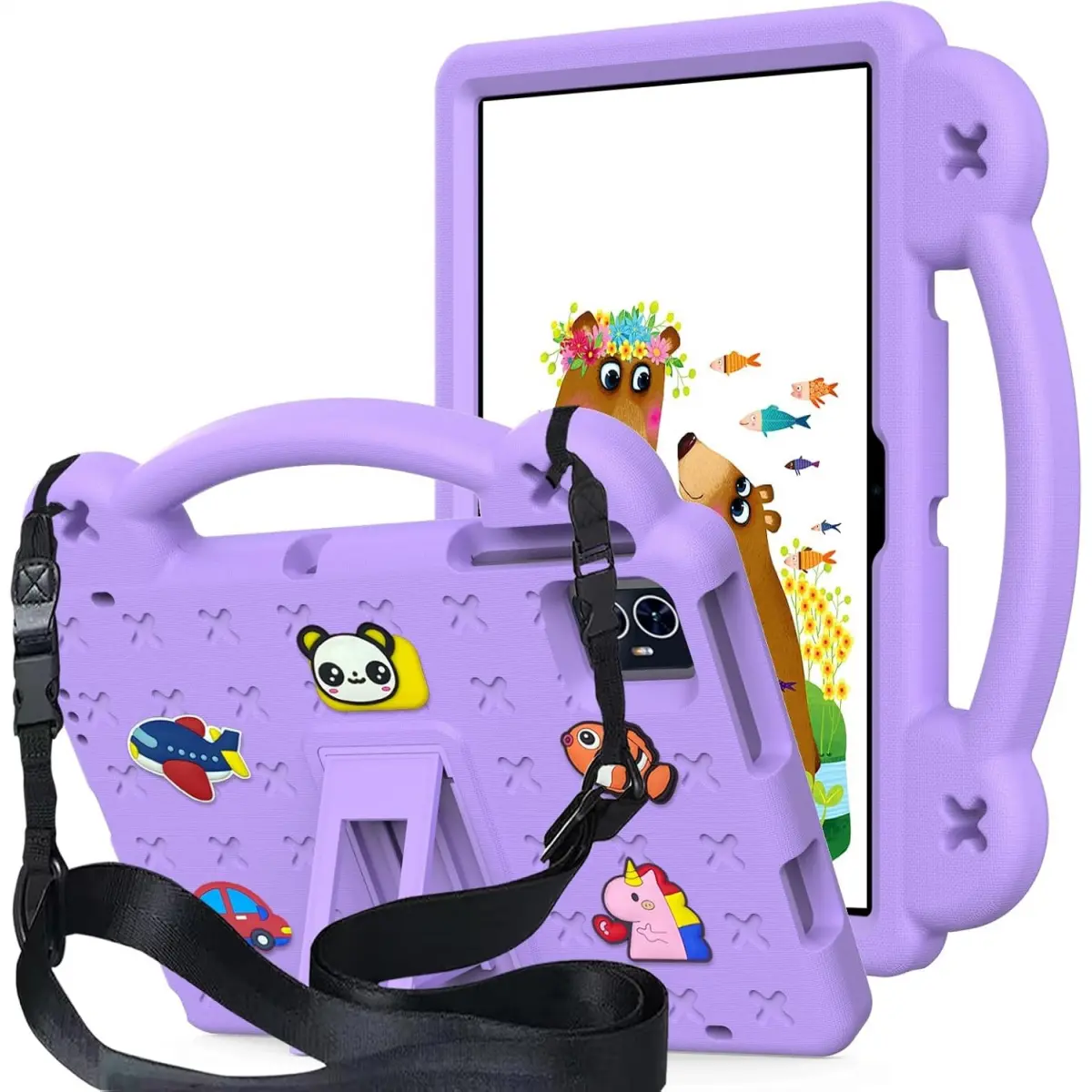 Case for Revvl Tab 2 Case (2025), EVA Shockproof Tablet Cover with Stand Handle Shoulder Strap,for Tmobile Revvl Tab 2 Tablet Case 10.1''