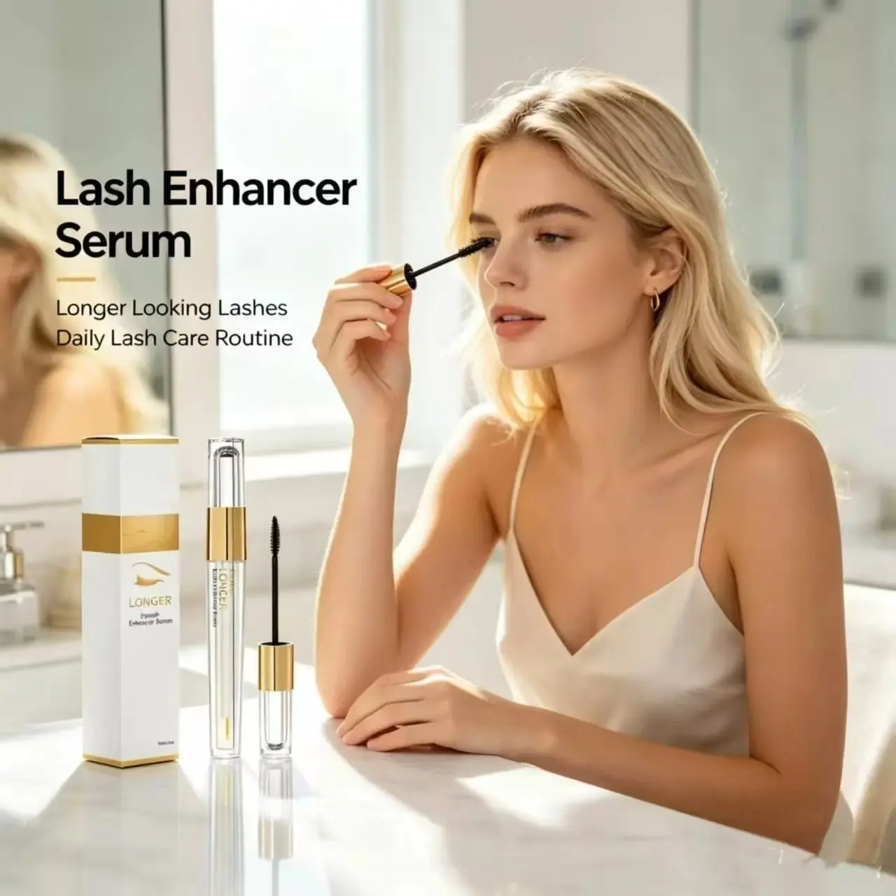 Serum Nourishing Gentle Natural Lengthen Thick Curly Glossy Black Bright Eyelash Care Treatment,luxury,cosmetic,refill container,handheld,mirror,,creative,design,,duoface,brush,makeup,cleaner
