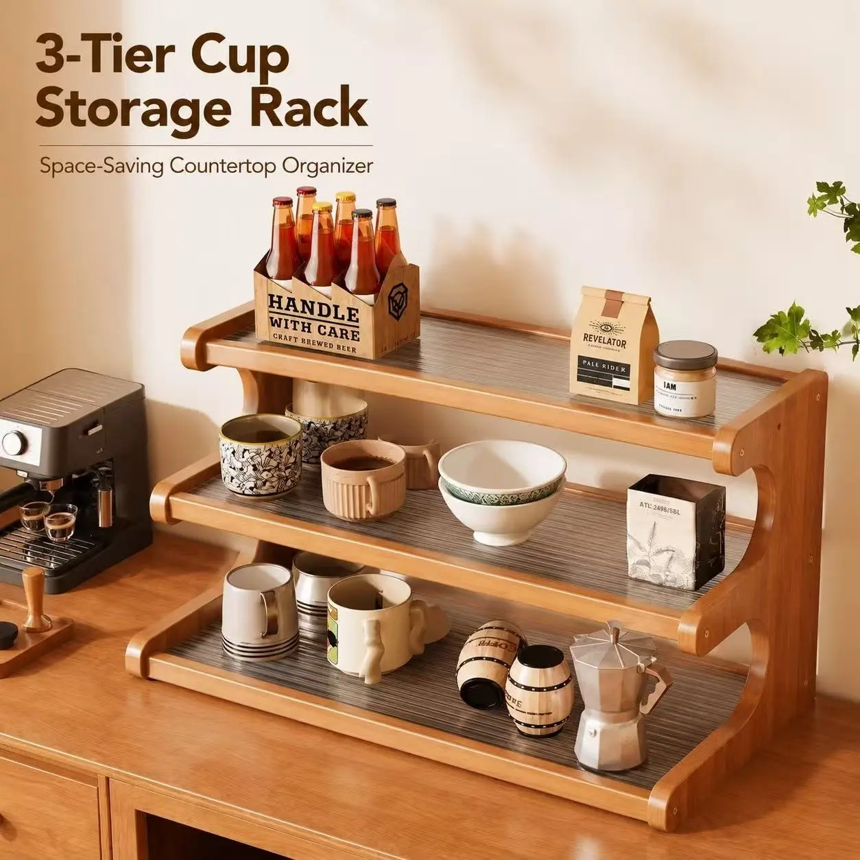 Multi-Functional Cup Holder Beverage Holder Storage Rack, Durable Organizer for Cups & Glasses, Space-Saving Design for Home & Office Use, Display Rack, Cupholders