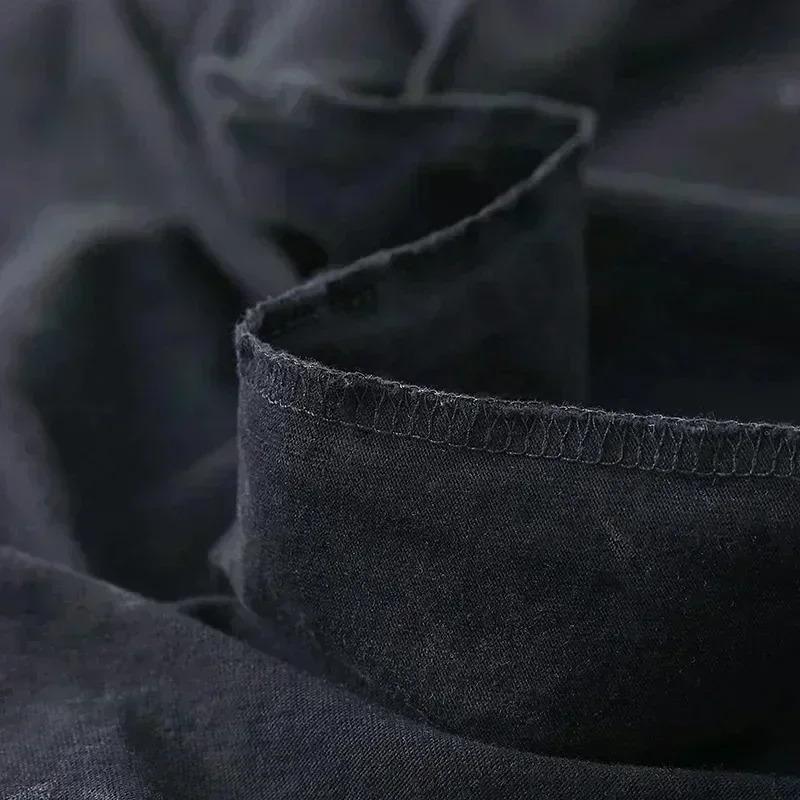 2026 Summer New Zenitsu Agatsuma Breath of Thunder Retro Washed Old T-shirt Demon Slayer 90s Street Style Short-sleeved Top