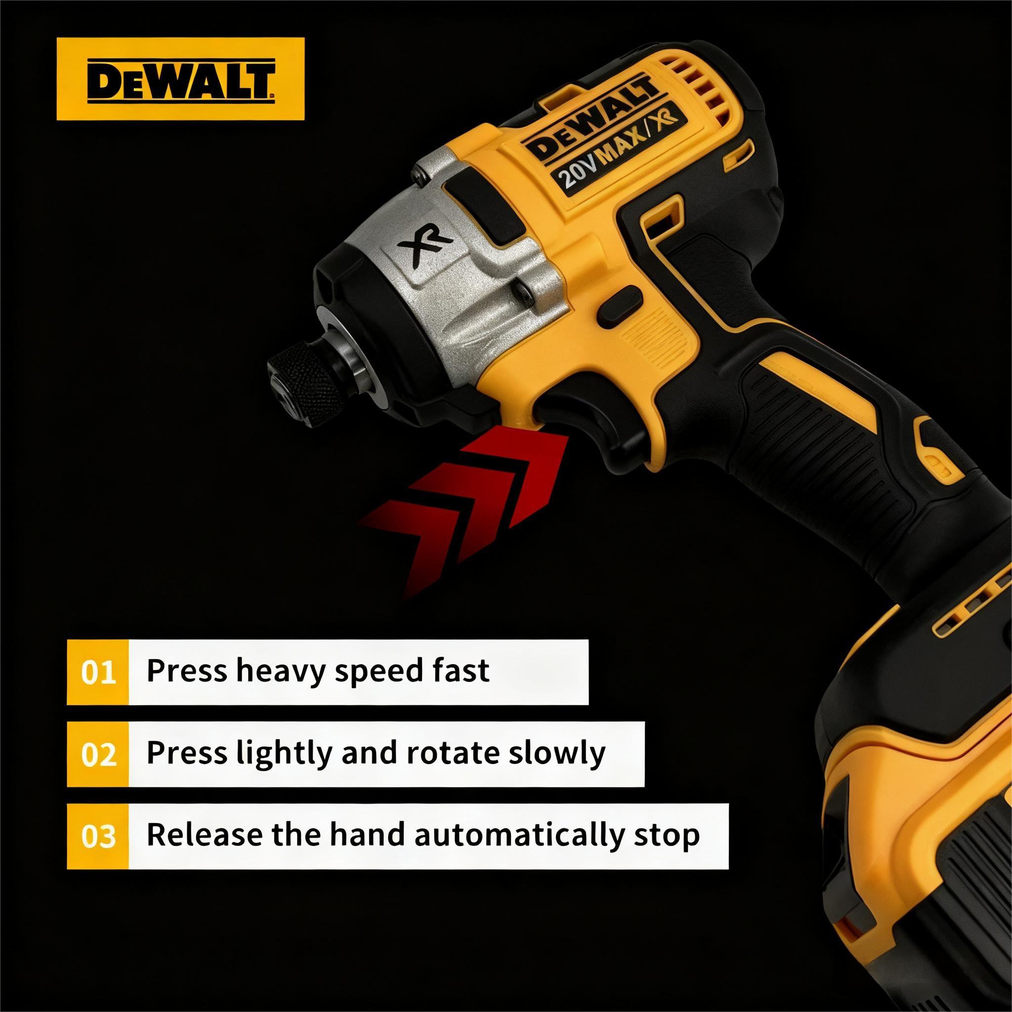 Dewalt DCF887 Brushless Impact Drill 20V 205N·m Cordless Screwdriver with Original Dewalt Battery for Professionals & DIY Enthusiasts