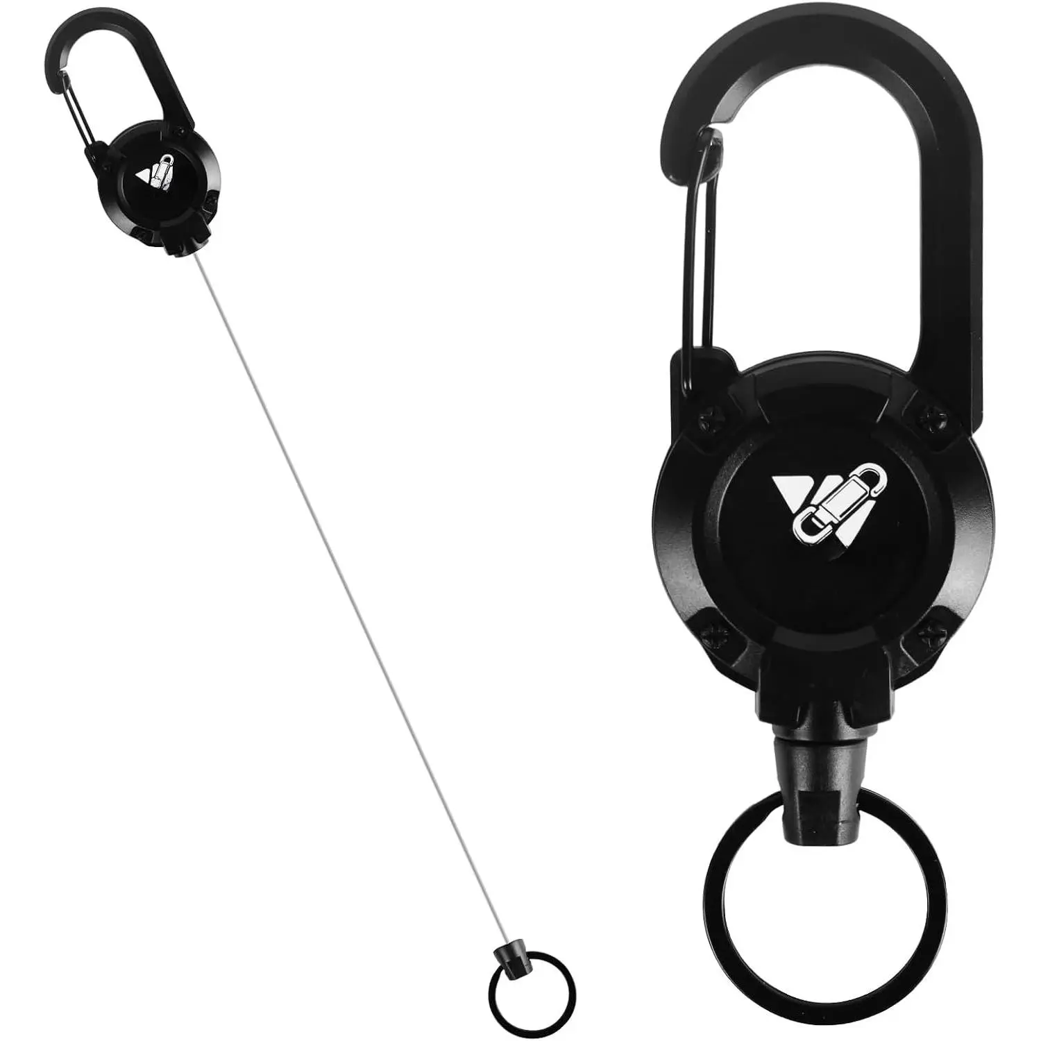 Heavy Duty Retractable , Multitool Carabiner Badge Holder-Sturdy & Durable Design for , ID Badges & Small Tools, Clip- Belt/Camping Gear for Work, Travel, Warehouse & Outdoor Use