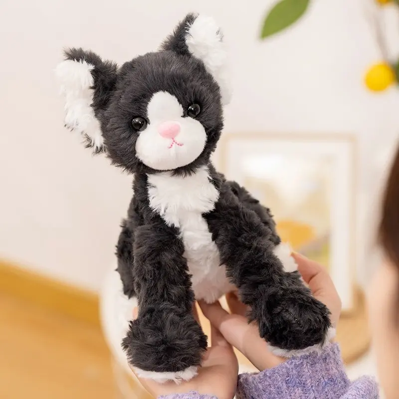 Realistic Devon Rex Cat Plush Toy, Soft Long Legged Stuffed Animal, Ideal for Kids, Birthday Gifts, Home Decor, Cuddle Companion