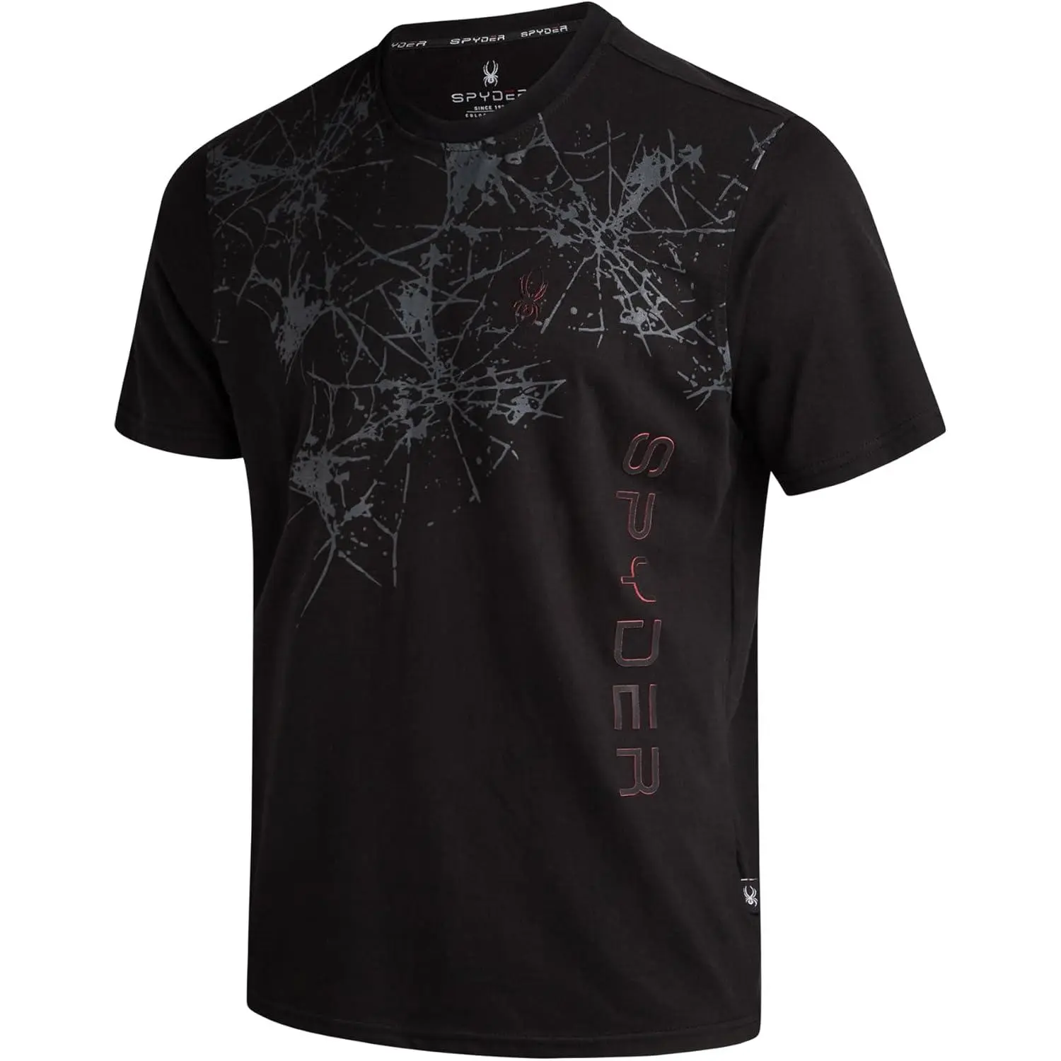 Spyder Mens T Shirt - Lightweight Cotton Blend Short Sleeve Athletic Jersey Shirts for Men for Training Running or Casual