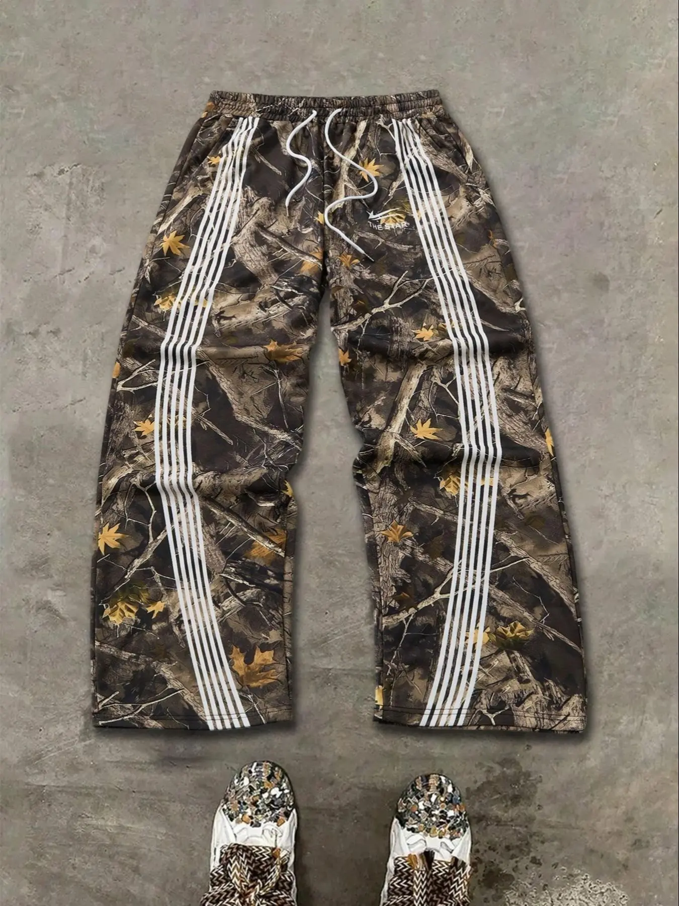 Men's Camo Print Straight Leg Sweatpants, Regular Fit Casual Street Comfy Breathable Camo Print Pants for Daily Wear, Men's Bottoms for Summer, Trouser