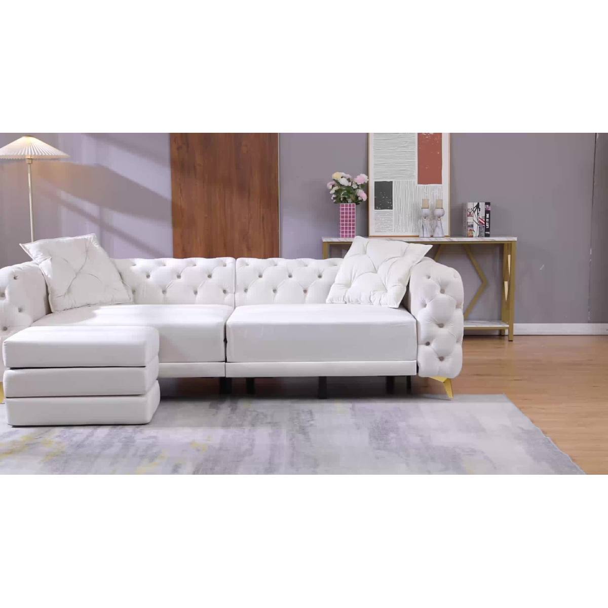 97.7" 3-in-1 Convertible Sleeper Sofa,28.4" Deep Seat Pull Out Sofa Bed,Button Tufted Modern Sofa,4-Seater Couch with Movable Ottoman for Apartment,Office,Bedroom,Light Grey(Old SKU:W1885S00203) RR 97.7" 3-in-1 Convertible Sleeper Sofa,28.4" Deep Seat Pull Out Sofa Bed,Button Tufted Modern Sofa,4-Seater Couch with Movable Ottoman for Apartment,Office,Bedroom,Light Grey(Old SKU:W1885S00203) RR