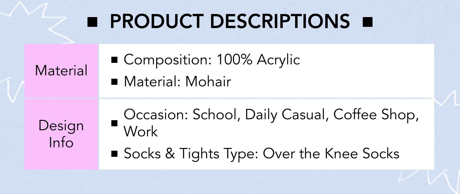 Cider THICK MOHAIR KNITTED OVER THE KNEE SOCKS