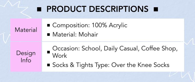 Cider THICK MOHAIR KNITTED OVER THE KNEE SOCKS