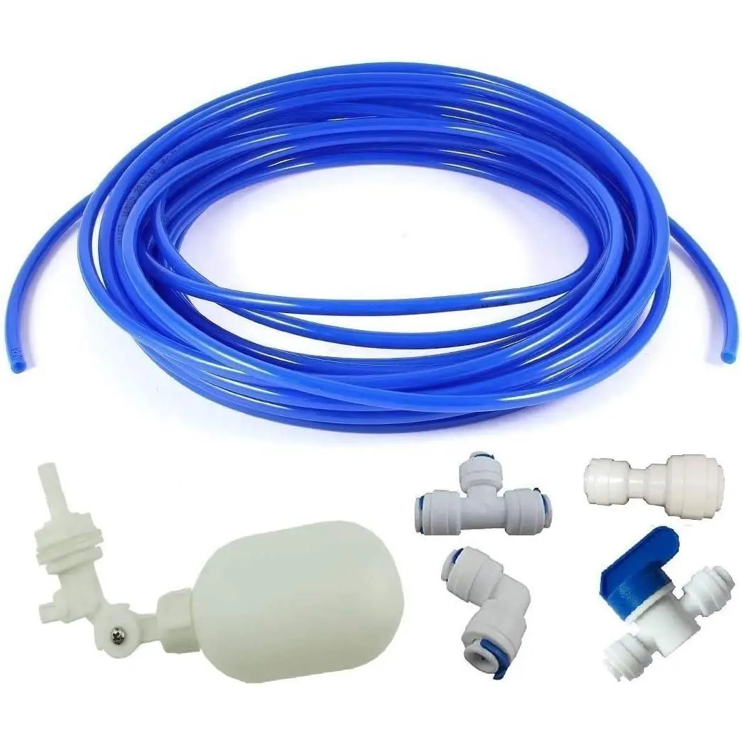 1/4 inch Tube Float Valve Kit for RO Water Reverse Osmosis System water filter Push in to Connect Pipe Hose Tube Fittings CCK tube(ball valve +L+15  pipe) (blue)