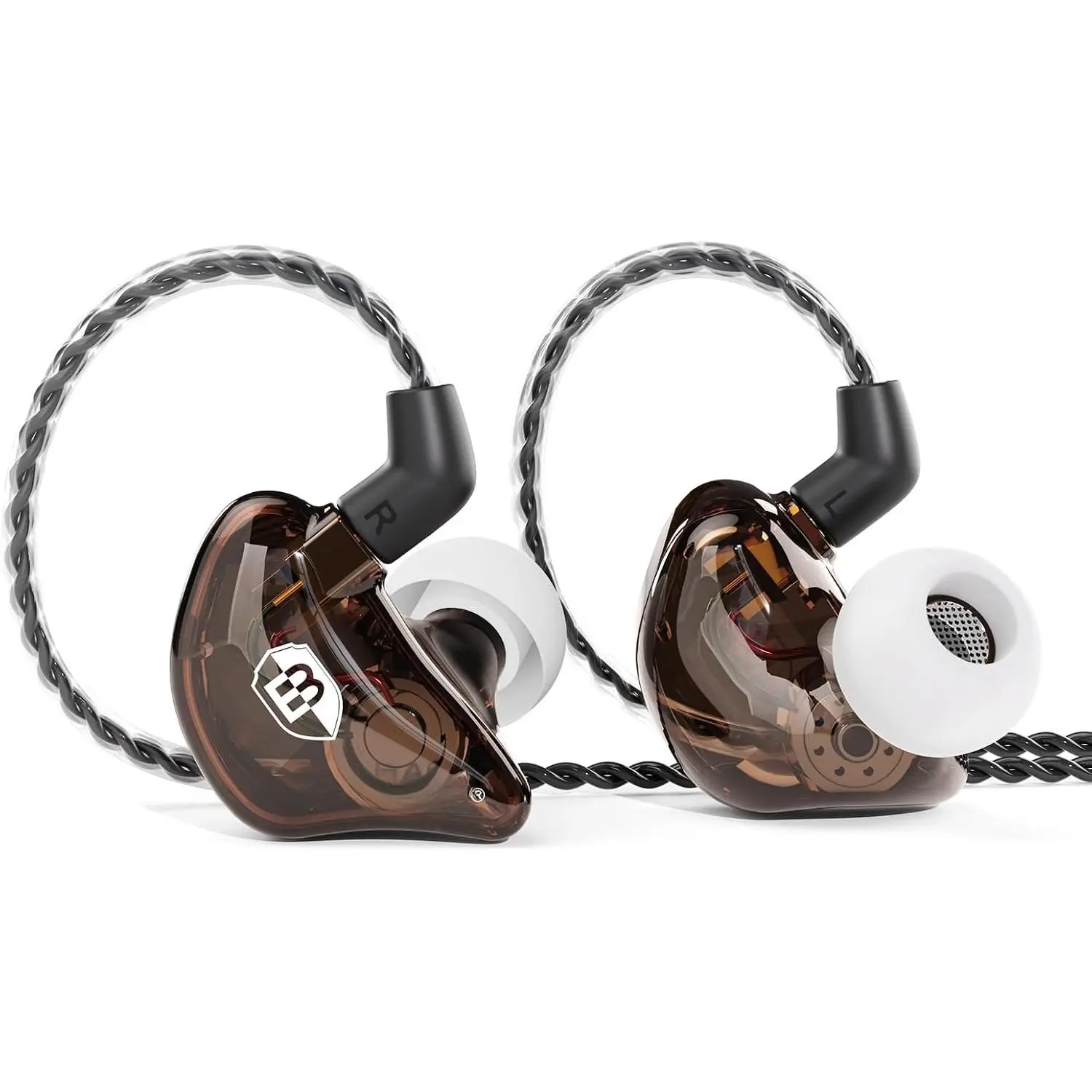 Bsinger BC100 in Ear  Headphones  Fit Noise Isolating IEM Earphones for Musicians Singers Studio Audiophiles (Brown)