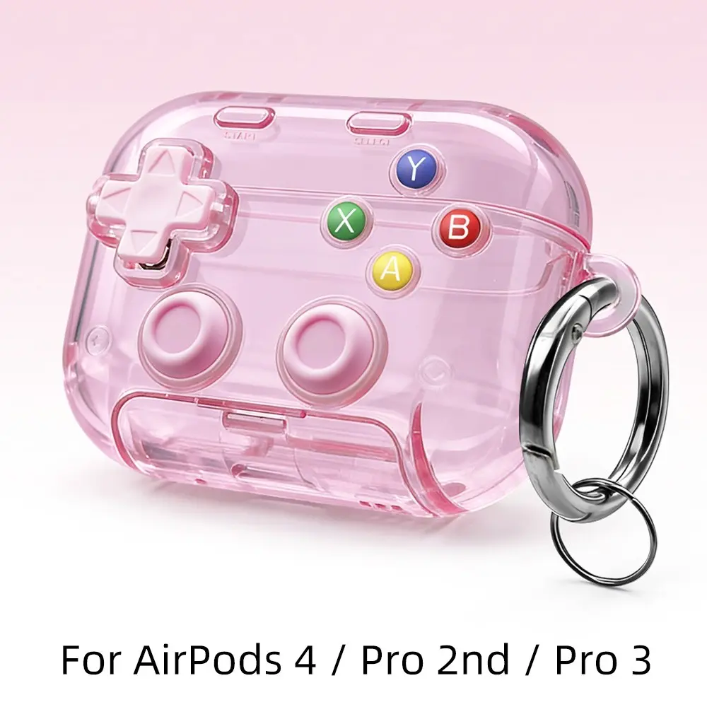 Game Controller Design Earphone Case for AirPods 4/pro2/pro3, Universal with Stand Hook, Anti-Drop Protection, Durable and Stylish