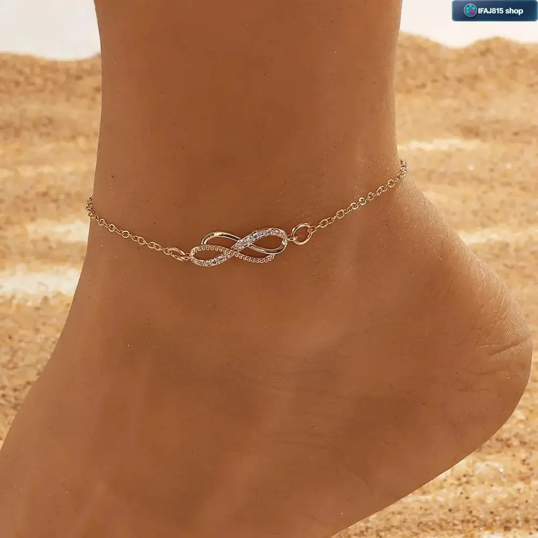 Dainty Infinity Anklet for Women, Crystal Charm Ankle Bracelet with Elegant 8 Symbol Design, Minimalist Summer Beach Jewelry, Adjustable Foot Chain for Vacation, Travel, Party, Daily Casual Wear and Ocean Style Outfits