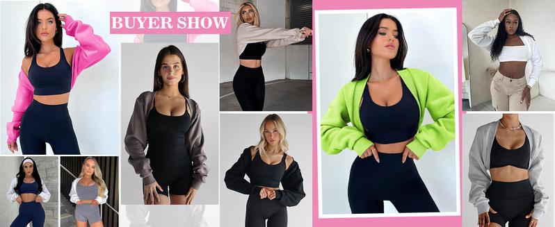 Women's Bolero Shrug Long Sleeve Cropped Sweatshirt with Thumb Hole Workout Shrugs Open Front Y2K Tops 2025