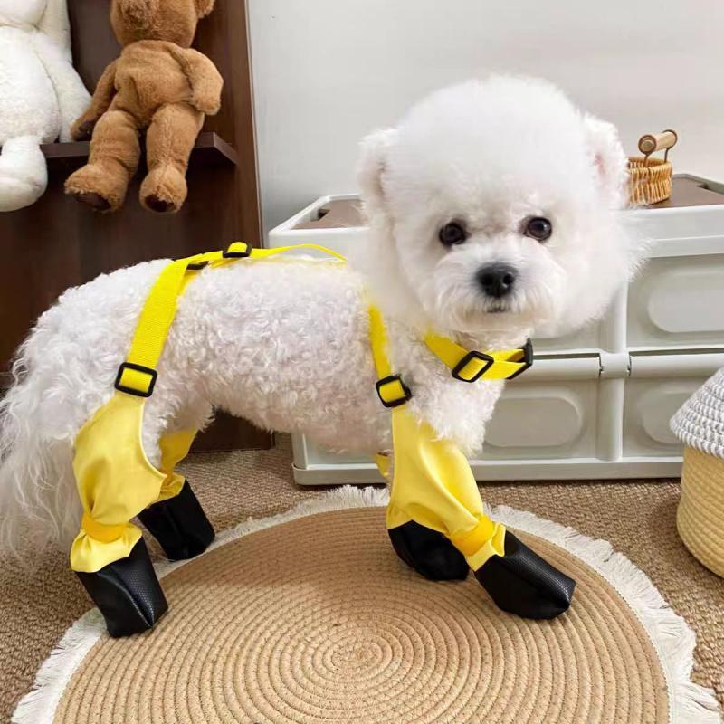 2025 NEW Dog Harness Boots - Large Dog Rain Boots with Leg Straps, Waterproof Winter Snow Pants & Non-Slip Reflective Paw Protectors for Walking and Hiking