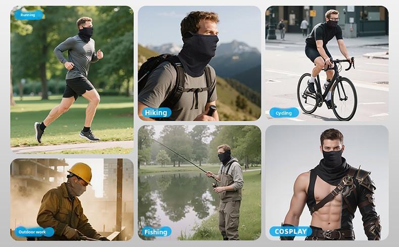 Spring and summer outdoor cycling mask, windproof cycling face mask, head cover for men and women, motorcycle head cover, breathable face shield