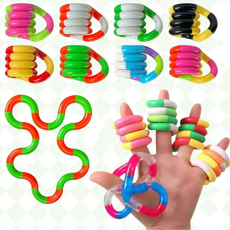 Rainbow Circle Tangle Rope Twist Fidget Toy - Sensory Autism Therapy Anti Stress Kids Fidget Toy Jouet Antiestres Niños
