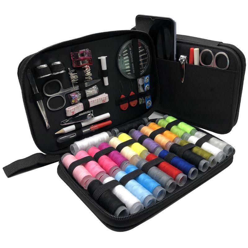 Portable Canvas Sewing Kit Set, Multi-Functional Needle Case with Storage Bag, Compact Travel Set, Quick Repair, Sewing Tool Box, Needle Crafts Kit
