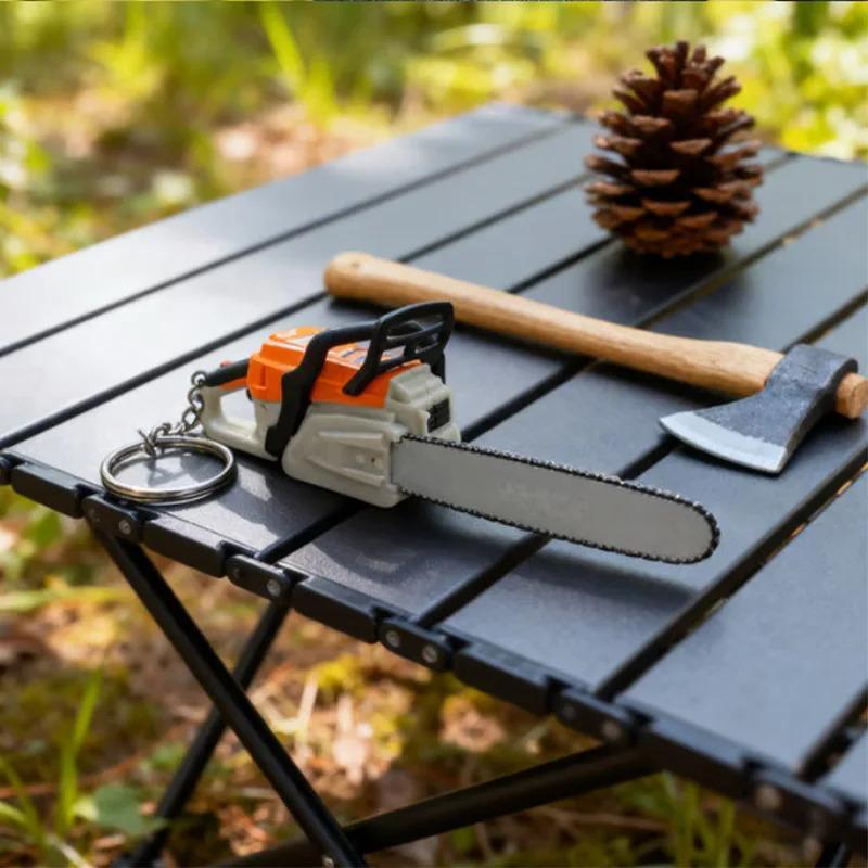 Cartoon Chainsaw Keychain Mini Chainsaw Pendant Portable Key Ring Novelty Forest Firefighting Pruning Saw Decor for Model Lovers