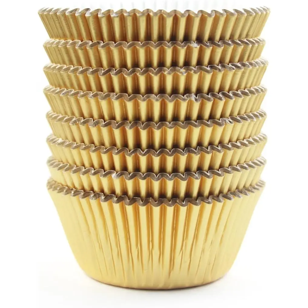 Foil Cupcake Case Liners Wrappers Baking Muffin Paper Cups 200 count