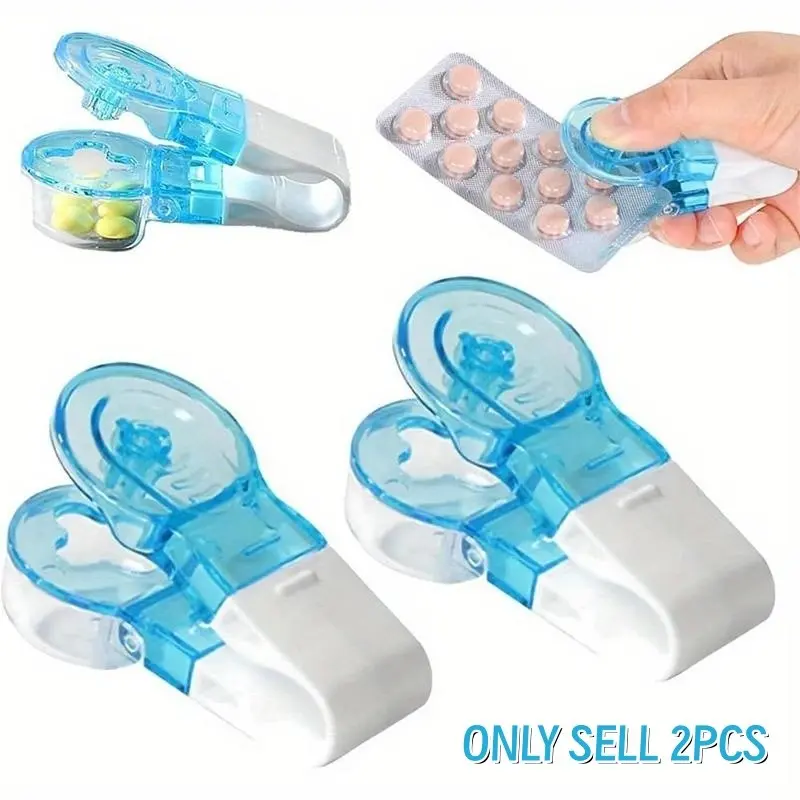 Portable Pill Extractor, 2pcs Mini Pill Extractor with Storage Box, Simple Press Design for Elderly, Disabled, Arthritis Patients