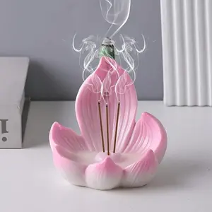 1pc Lotus-Shaped Incense Cone Burner, Multipurpose Home Decor Item Suitable for Yoga & Meditation