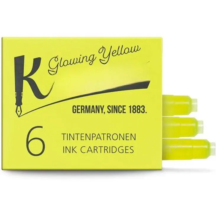 Fountain Pen Ink Cartridges Smokey Grey of 6 |  Ink with Short Standard Cartridges in Grey | Vegan Cruelty Free Water Soluble Calligraphy Lettering Writing