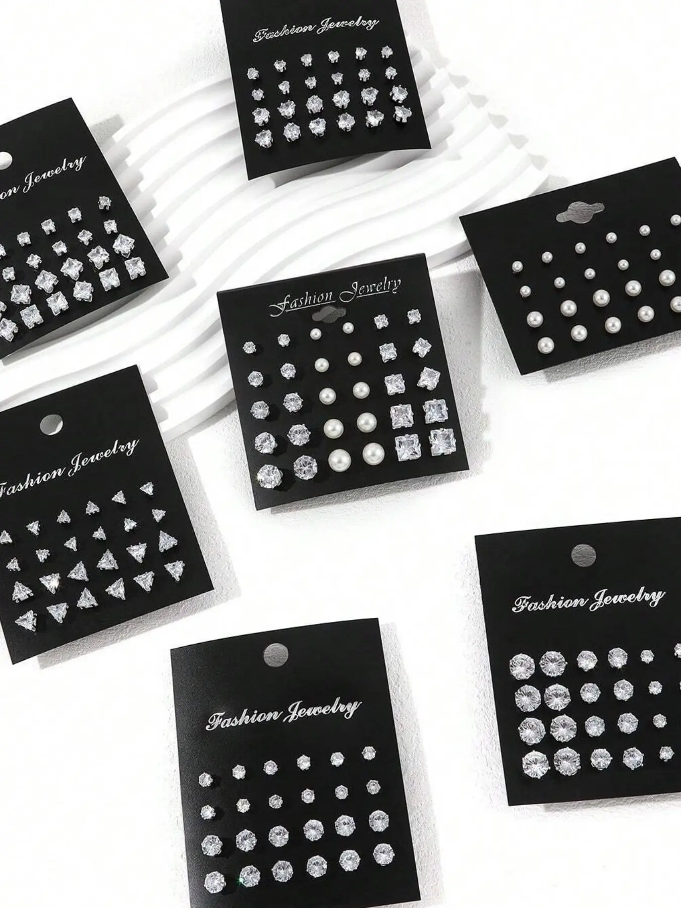 12 Pairs Unisex Elegant Casual Rhinestone Earrings Set, Minimalist Fashion Jewelry, Perfect Birthday Gift for Friends, Stylish Accessories