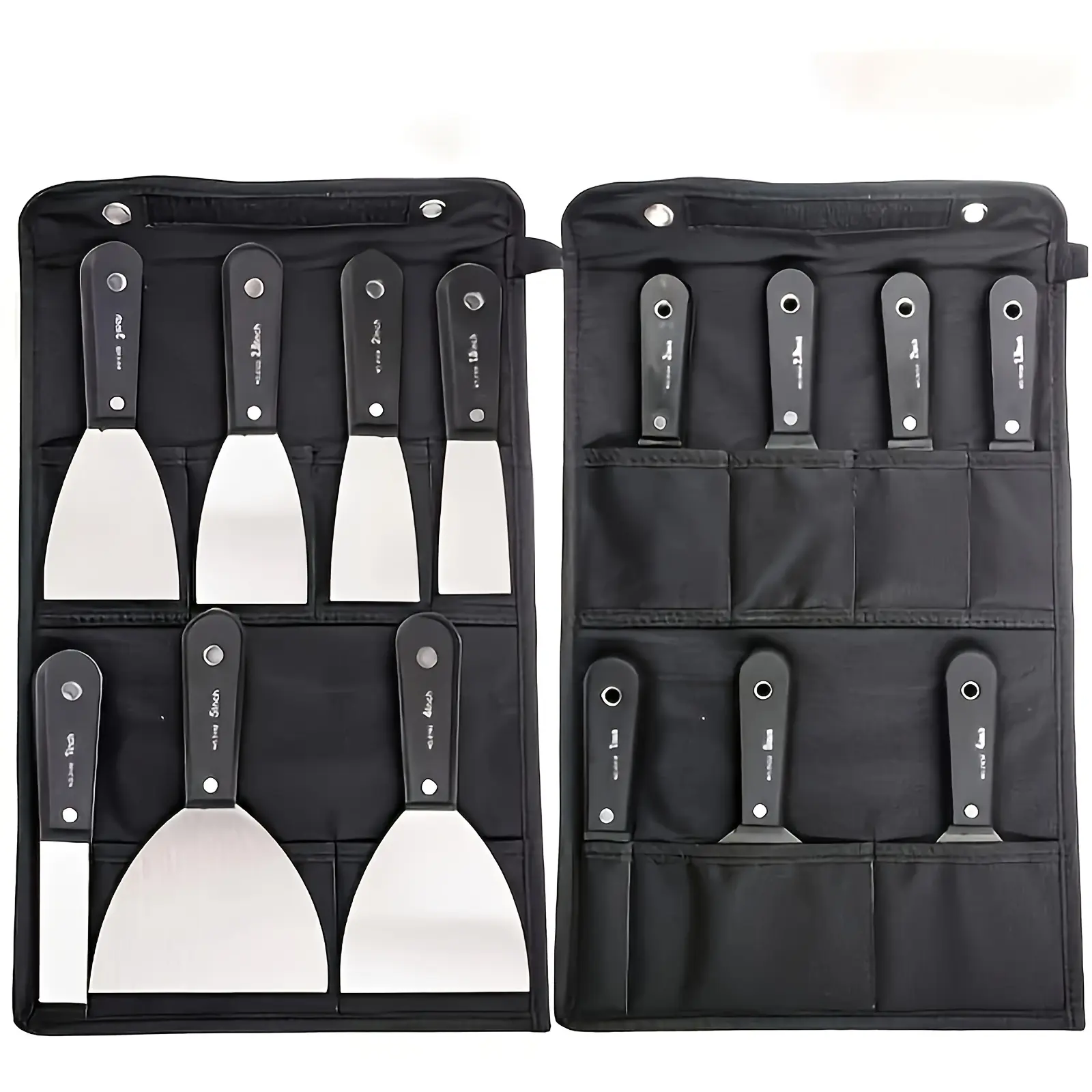 7-Piece Stainless Steel Putty Knife & Paint Scraper Tools Set with Storage Bag - For Drywall, Wall Repair - Ideal for DIY Enthusiasts