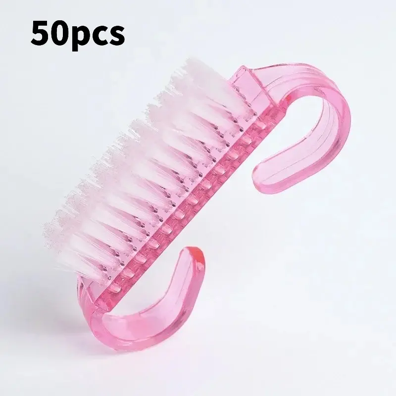 50pcs Nail Dust Cleaning Brushes | Small Angled Soft Brush for Acrylic Nail Powder Removal, Manicure Care Tool