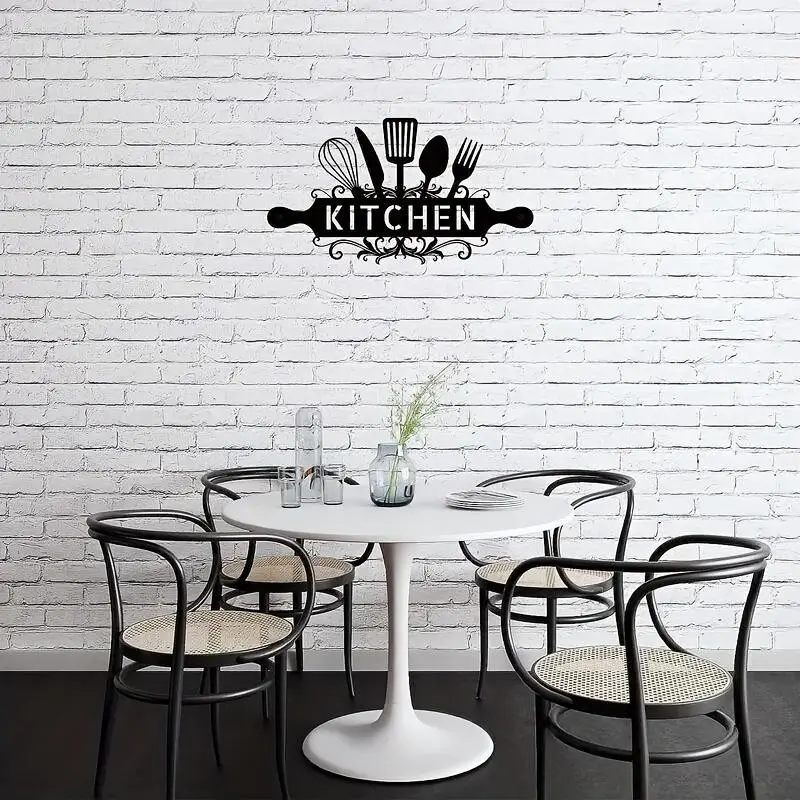 1pc 3D Kitchen Wall Art Hanging Decoration - Black PVC Rustic Kitchen Sign, Farmhouse Wall Decor, Home Kitchen Dining Room Decorations