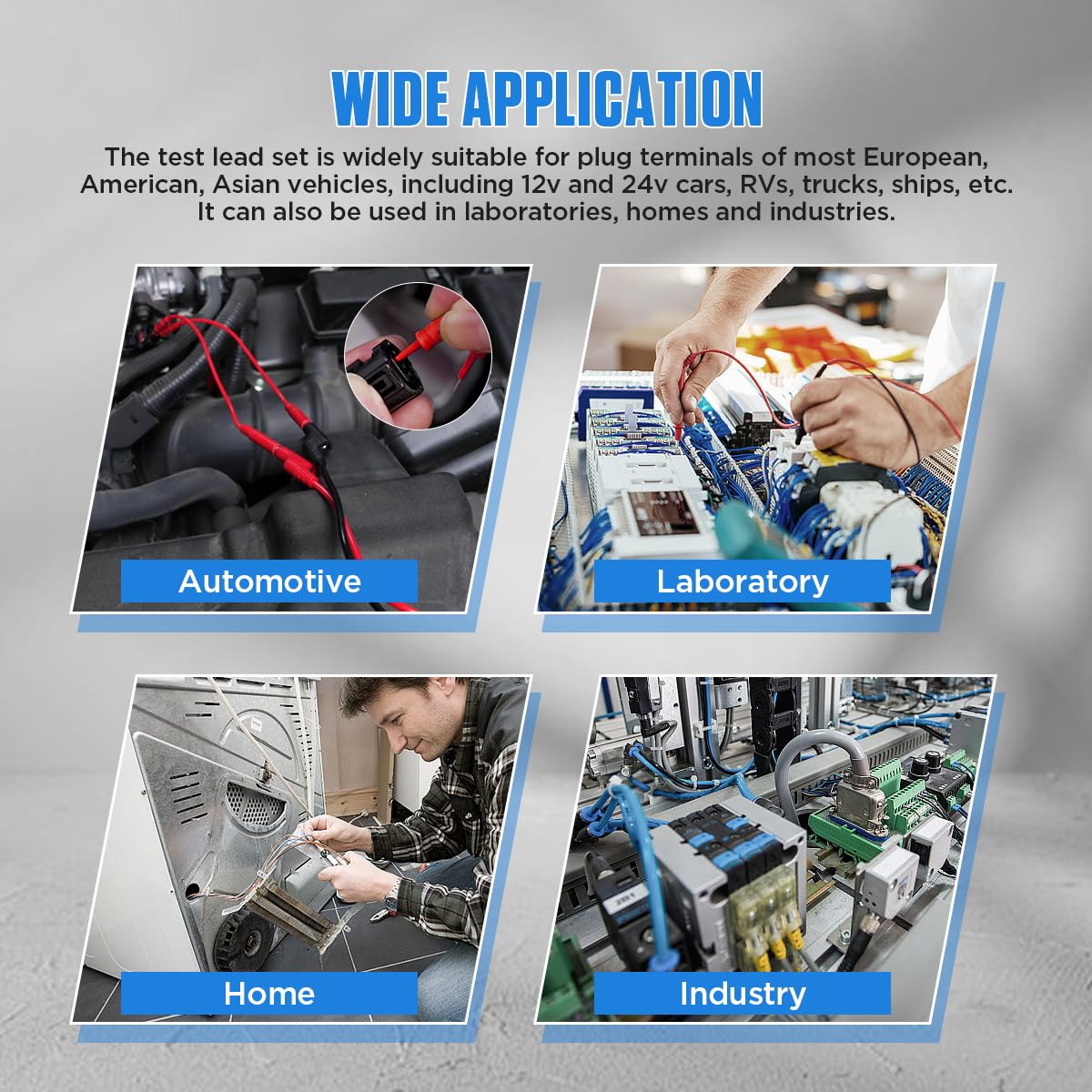 Multimeter Test Leads Kit 104 count Multimeter Leads Kit Multi Function Electrical  Probe Kit Efficient Automotive Circuit Test Leads Kit Relay Wire Terminal Test Diagnostic Tool with  Clips