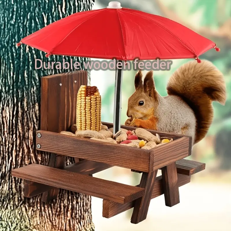Charming Durable Umbrella Squirrel Feeder for Pet/Bird Feeding Tools, Attracts Squirrels, Protects Wildlife, Ideal for Backyards, Fall Decor
